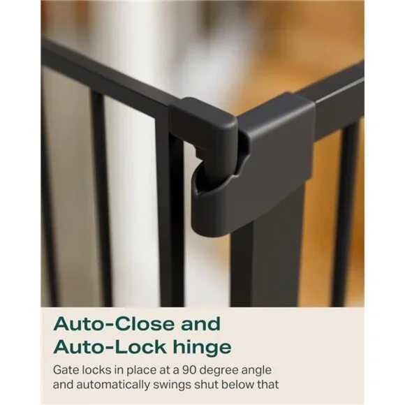29.7-51.5 Baby Gate Extra Wide, Safety Dog Gate for Stairs Easy Walk Thru